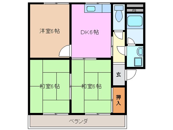 伊勢川島駅 徒歩7分 2階の物件間取画像